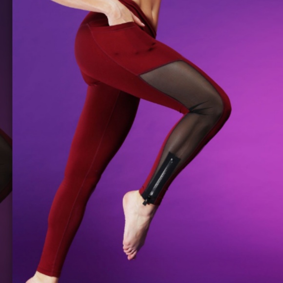 Popflex Pants - Popflex ADVENTURE ZIP LEGGING Maroon
